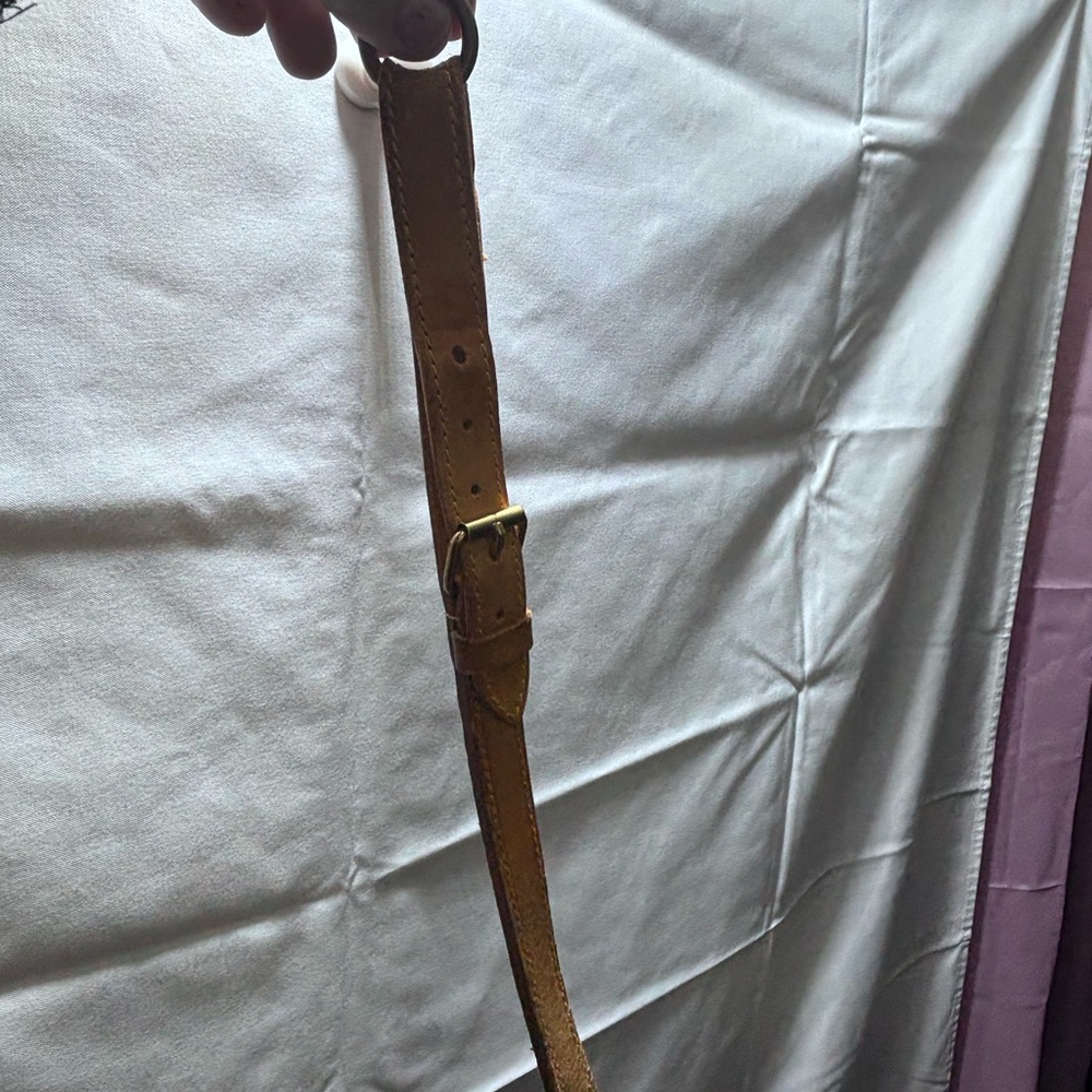 Brown Leather Belt with Gold Buckle